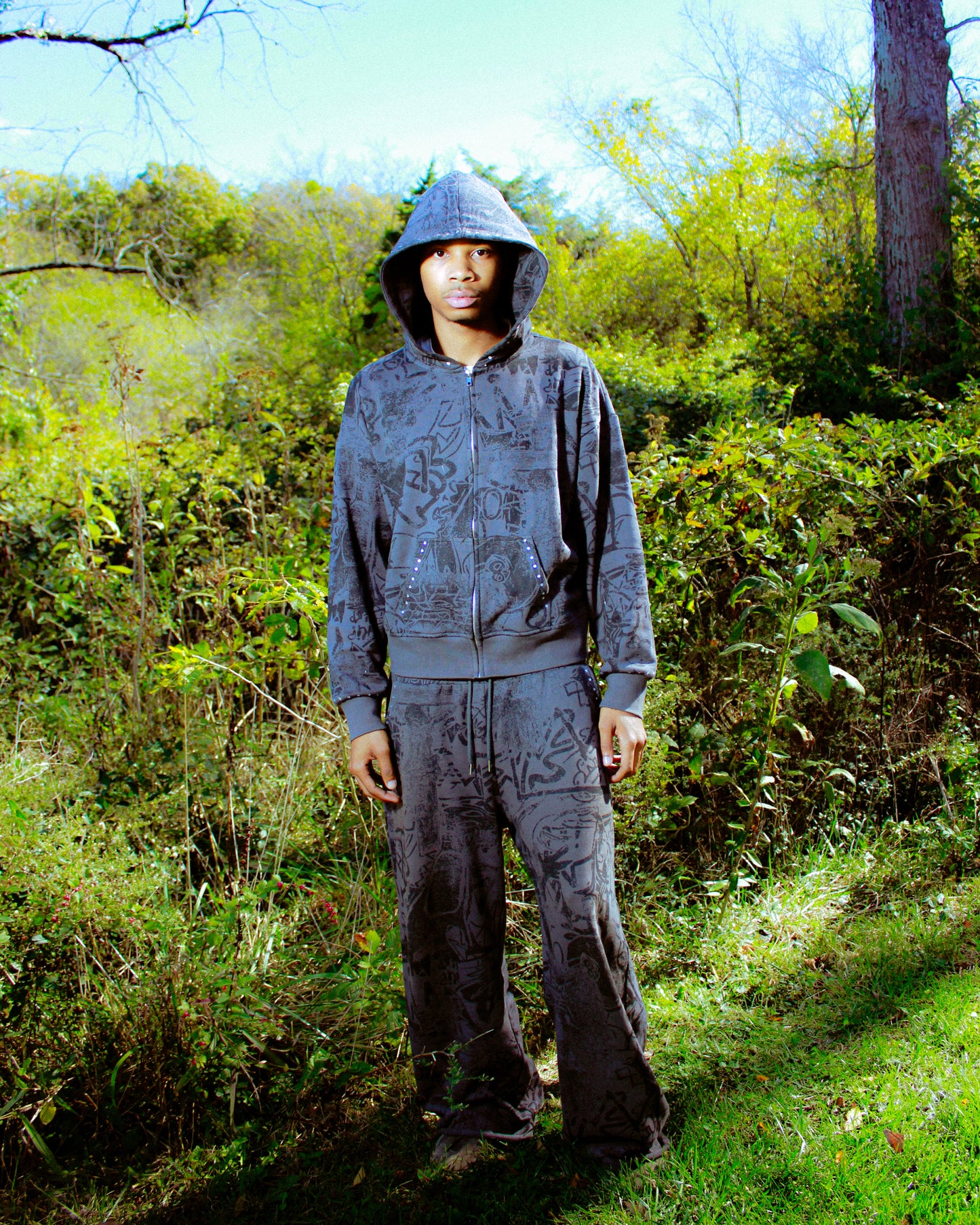 "WIJ" Graffiti Sweatsuit Hoodie