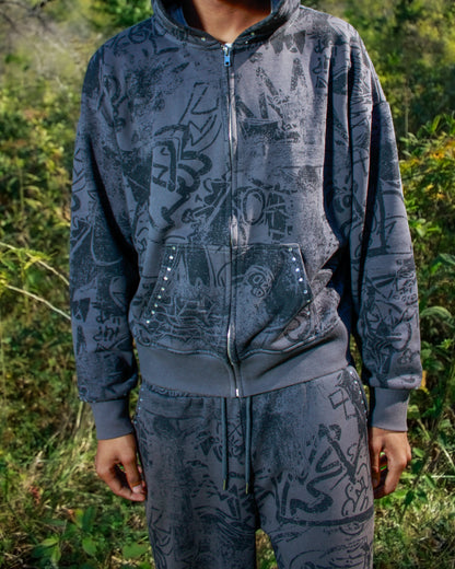 "WIJ" Graffiti Sweatsuit Hoodie